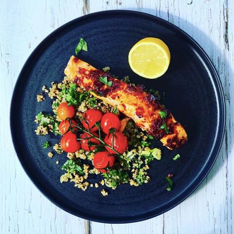 10 Minute Rose Harissa Salmon