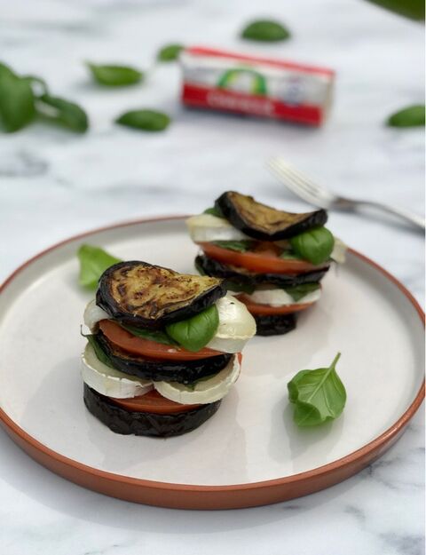 Aubergine & Goats Cheese Stacks