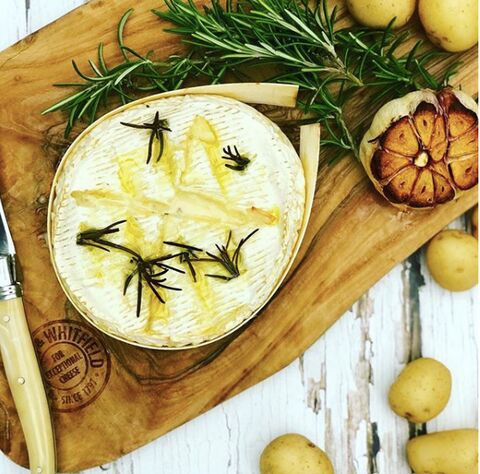 Baked Camembert with Garlic Rosemary and Truffle Oil