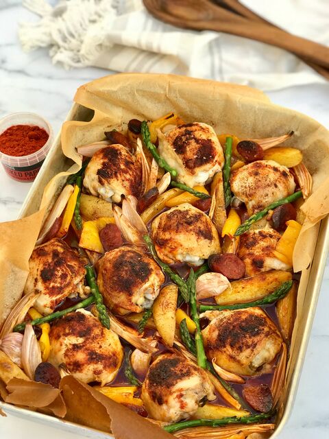 Chicken Potato & Chorizo Tray Bake