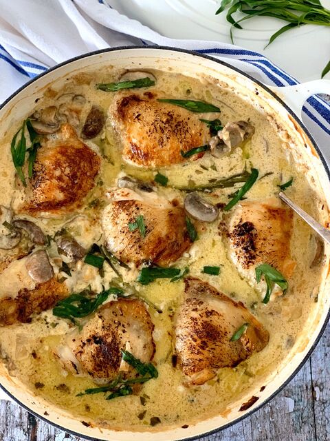 Creamy Chicken with Mushrooms & Tarragon