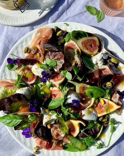 Fig, Parma Ham, Buffalo Mozzarella & Pistachio Salad