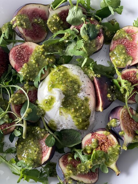 Figs, Burrata & Pistachio Pesto