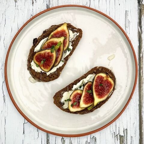 Fresh Figs, Cream Cheese, Honey & Thyme on Toast