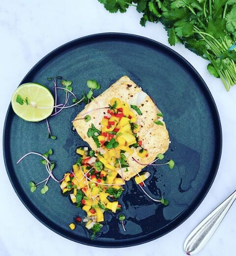 Indian Spiced Cod with Mango Salsa