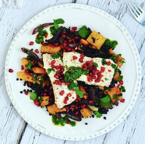 Middle Eastern Salmon Tray Bake