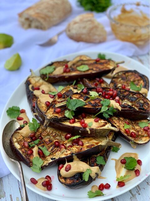 Miso & Tahini Roasted Aubergine