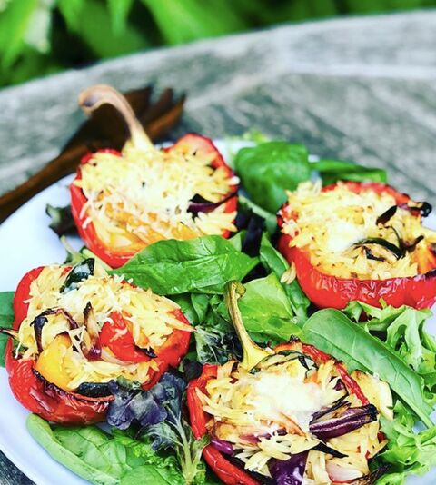 Orzo Stuffed Peppers