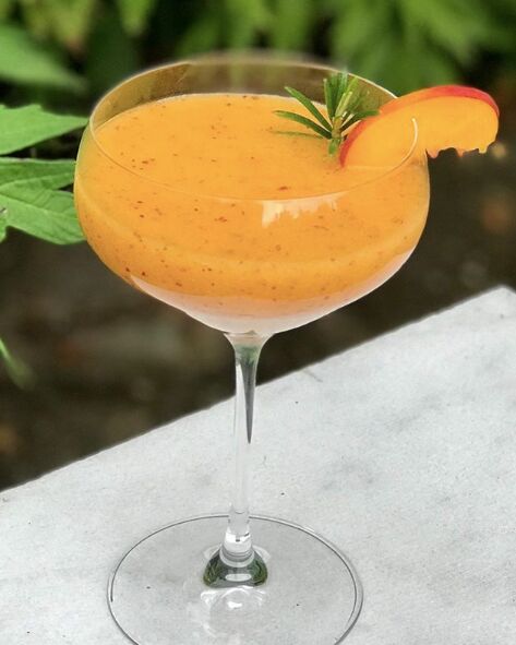 Peach Rosemary & Rum Cocktail