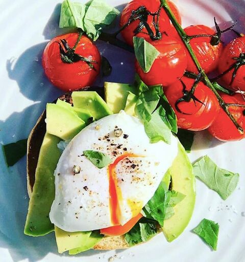 Poached Egg on Avocado & English Muffin