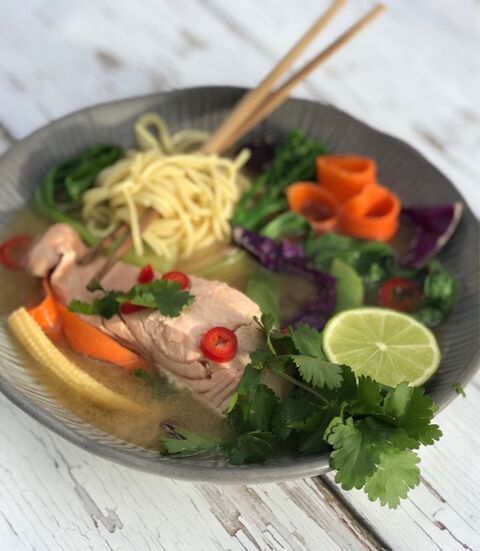 Poached Salmon Ramen