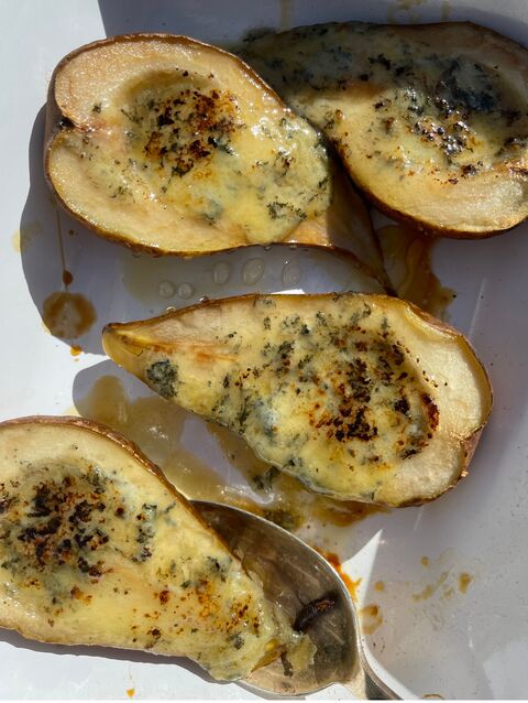 Roasted Pears With Stilton & Honey