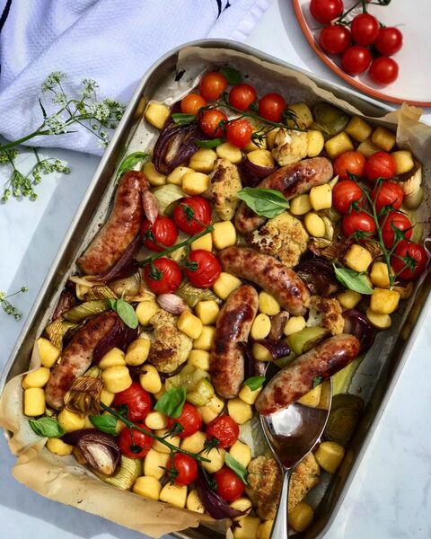 Sausage, Vegetable & Gnocchi Traybake
