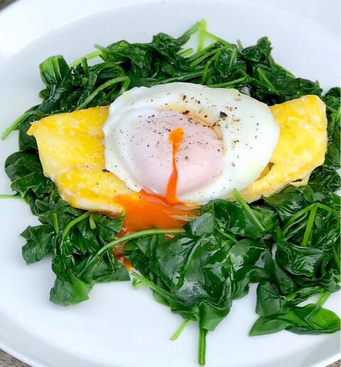 Simple Steamed Smoked Haddock, Spinach & Poached Egg