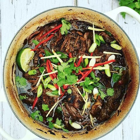 Slow Cooked Pulled Chinese Brisket