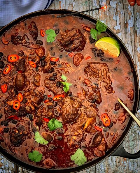 Slow Cooked Pulled Ox Cheek & Chorizo Chilli