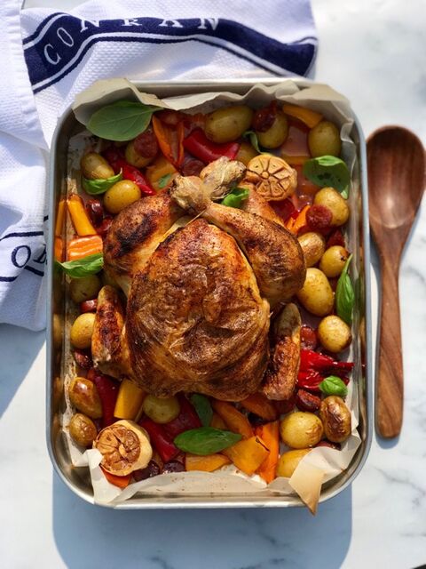 Spanish Chicken, Chorizo & Potato Traybake