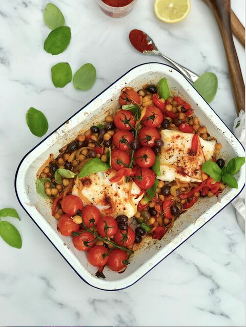 Spanish Cod & Chickpea Tray Bake