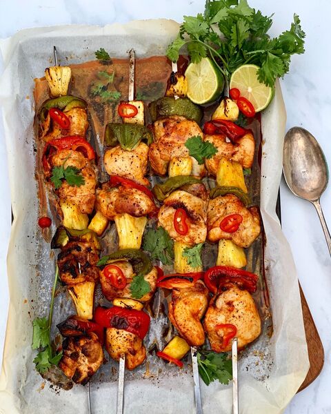 Spicy Chicken & Pineapple Kebabs