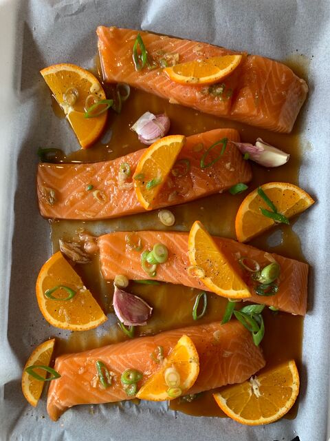 Sticky Soy & Orange Salmon