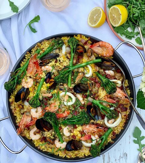 Tenderstem® broccoli & Seafood Paella